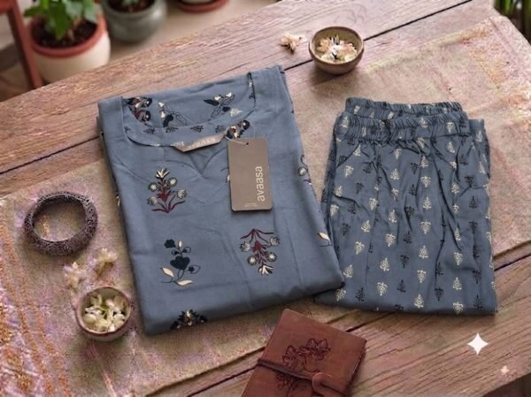 Rayon Co Ord Set- Grey