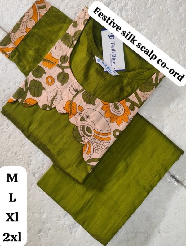 Rawsilk Co Ord Set -Green