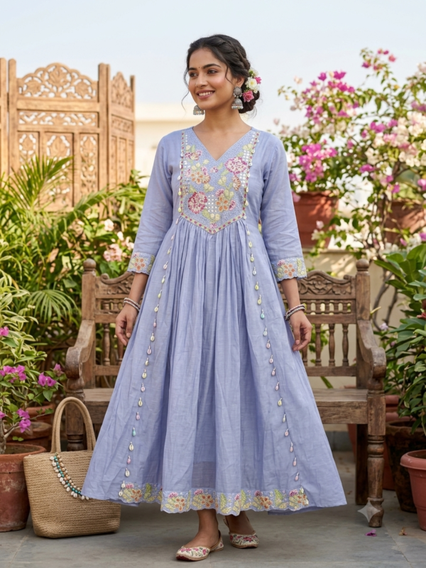Mul chanderi Frock