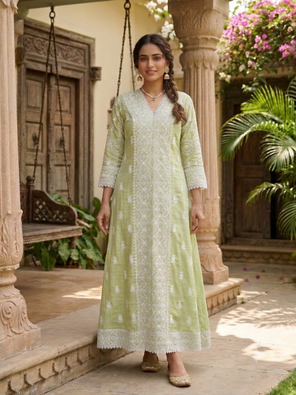 Chickenkari Mulmul cotton Frock