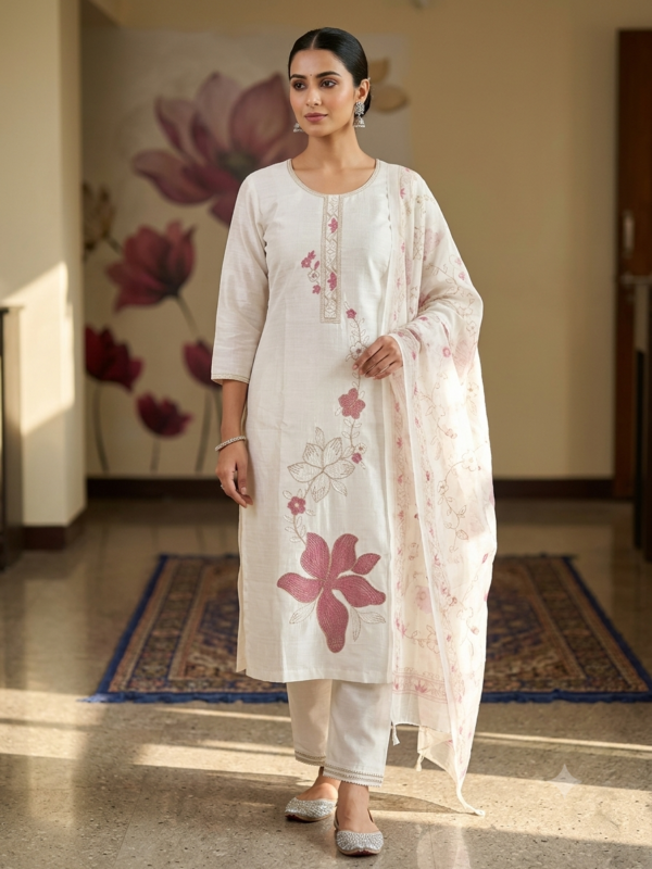 Vatican silk Mix cotton 3 pcs set -White
